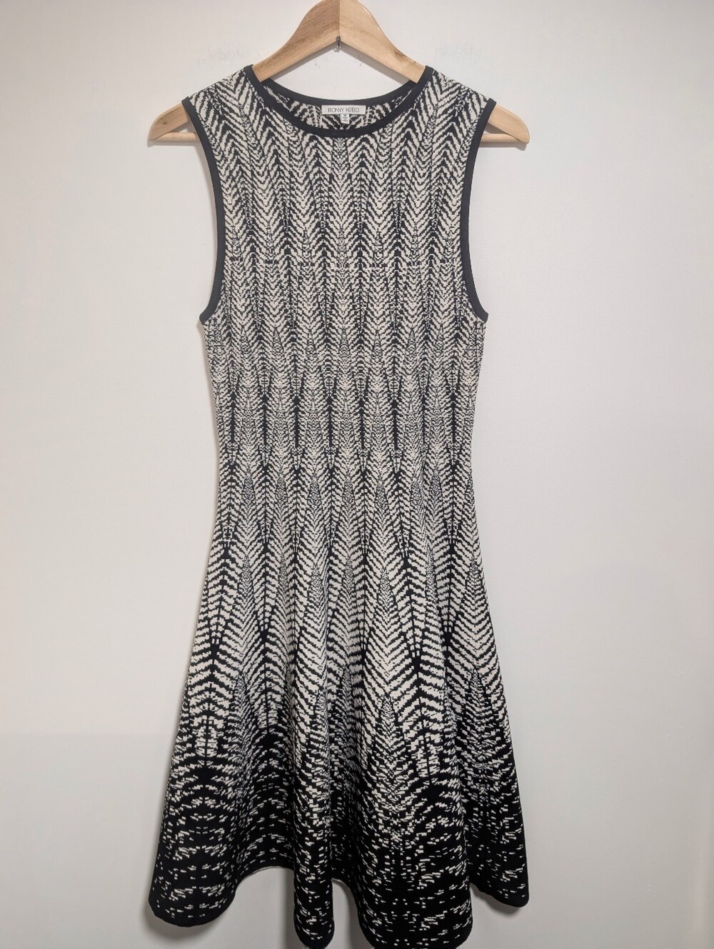 Ronny Kobo | Geometric Knit Mini Dress In Black/White